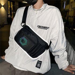 Reflective Contrast Trim Nylon Crossbody Bag