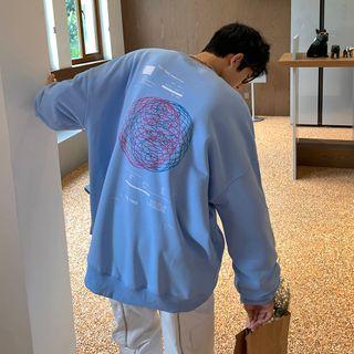 Round-neck Print Long-sleeve Top