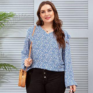 Plus Size Floral Blouse