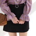 Tie-waist Zip-front Skirt