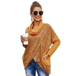 Long-sleeve Knitted Panel Top