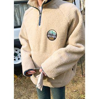 Appliqu  Sherpa-fleece Anorak Hoodie
