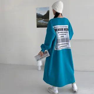 Letter Panel Maxi Sweatshirt Dress