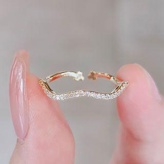 Rhinestone Ring Ly2681 - Gold - One Size