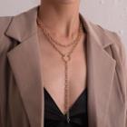Layered Alloy Y Necklace