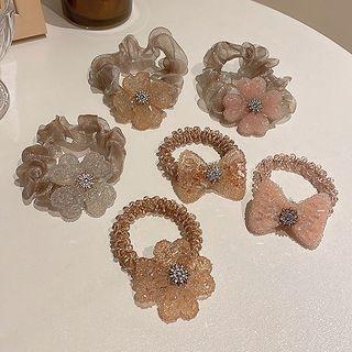 Flower Hair Tie / Ribbon Hair Tie / Scrunchie