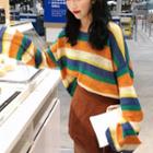 Long Sleeve Striped Knit Top Stripe - One Size