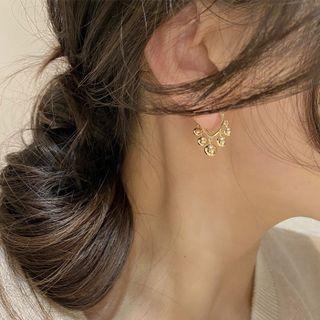 Bead Sterling Silver Fringed Earring 1 Pair - Gold - One Size