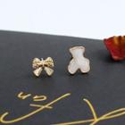 Bear Alloy Bow Asymmetrical Earring