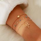 Set Of 3: Alloy Heart / Star Bracelet (assorted Designs) B35305 - One Size