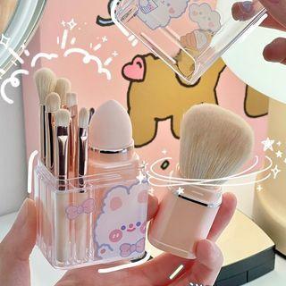 Set Of 8: Makeup Brush Set Of 8 - Makeup Brush - Gold - One Size