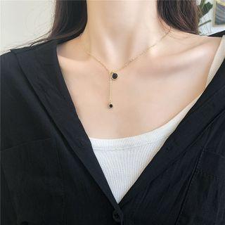 Glaze Disc Pendant Necklace As Shown In Figure - One Size