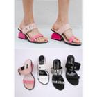 Cutout Block-heel Belted Sandals
