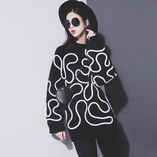 Maze-print Knit Top