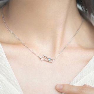 925 Sterling Silver Moonstone Pendant Necklace As Shown In Figure - One Size