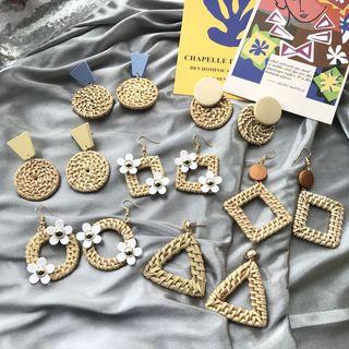 Disc Drop Earring / Ear Clip (various Designs)