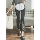 Lace-trim Boot-cut Pants