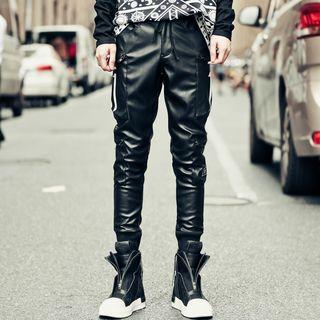 Slim Fit Faux Leather Pants