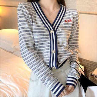 Striped Cardigan Stripes - Blue & White - One Size