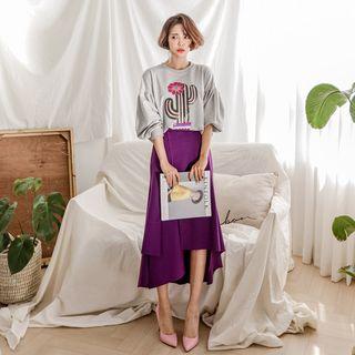 Puff-sleeve Sequined Cactus-trim Pullover