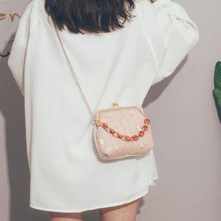 Floral Kiss Lock Crossbody Bag