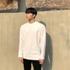 Crew-neck Letter-tag T-shirt