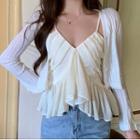 Plain Camisole Top / Cropped Cardigan