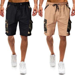Camo Panel Cargo Shorts