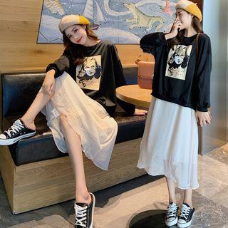 Set : Sweatshirt + Semi Skirt