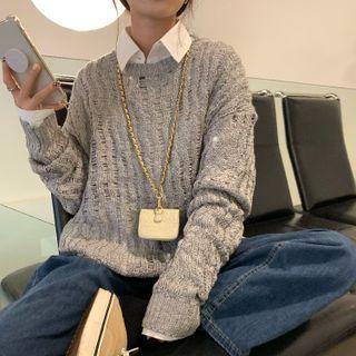 Plain Cut-out Knit Sweater