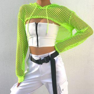 Mesh Hooded Top