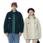 Couple Matching Fleece Colorblock Zip-up Jacket