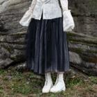 Two-tone Midi Mesh Skirt