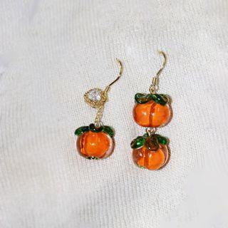 Asymmetrical Rhinestone Fruit Drop Earring