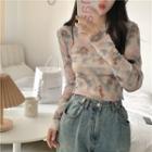 Long-sleeve Angel Tie Dye Cropped Top As Shown In Figure - One Size