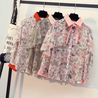 Long-sleeve Cape Chiffon Shirt