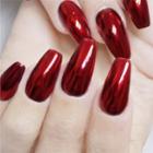 Metallic Faux Nail Tip 168 - Glue - Red - One Size