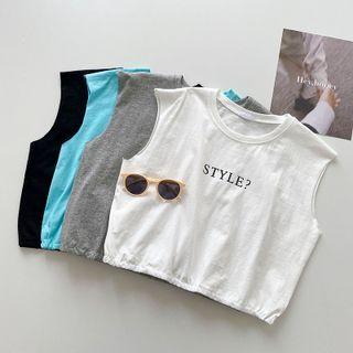 Round Neck Lettering Print Tank Top