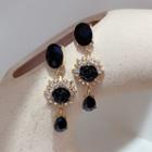 Rose Dangle Ear Stud 1 Pair - As Shown In Figure - One Size