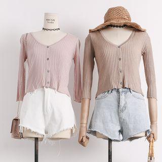 Lightweight 3/4-sleeved Knit Cardigan