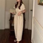 Short-sleeve Cropped Harem Jumpsuit