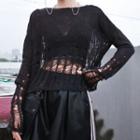 Mesh Knit Top Black - One Size