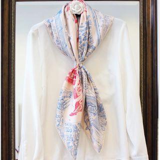 Horse Print Square Scarf Pink - One Size