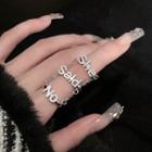 Lettering Ring Set Silver - One Size