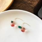 Peach Resin Dangle Earring 1 Pair - Pink - One Size