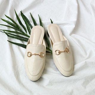 Metal-embellished Backless Loafers