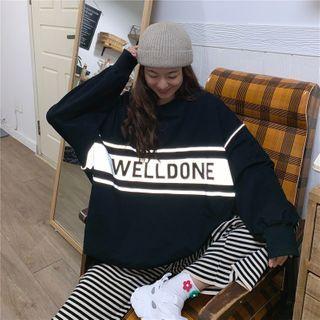 Lettering Reflective Print Sweatshirt