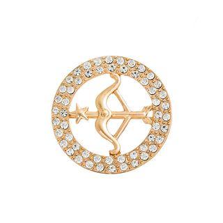 Elegant Sagittarius Brooch With White Austrian Element Crystal