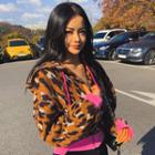 Contrast-trim Leopard Cropped Zip-up Hoodie