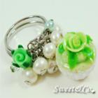 Sweet Mini Green Glitter Cupcake Floral Ring